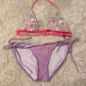 Pink and purple bikini